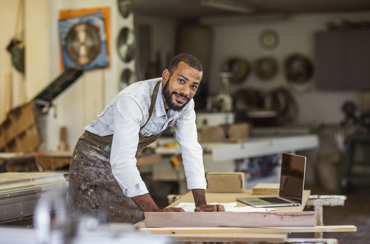 Portrait of a male Carpenter at work
